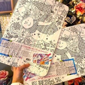 Christmas coloring placemats - set of 4 - 2 available